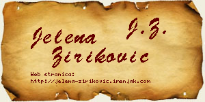 Jelena Ziriković vizit kartica
